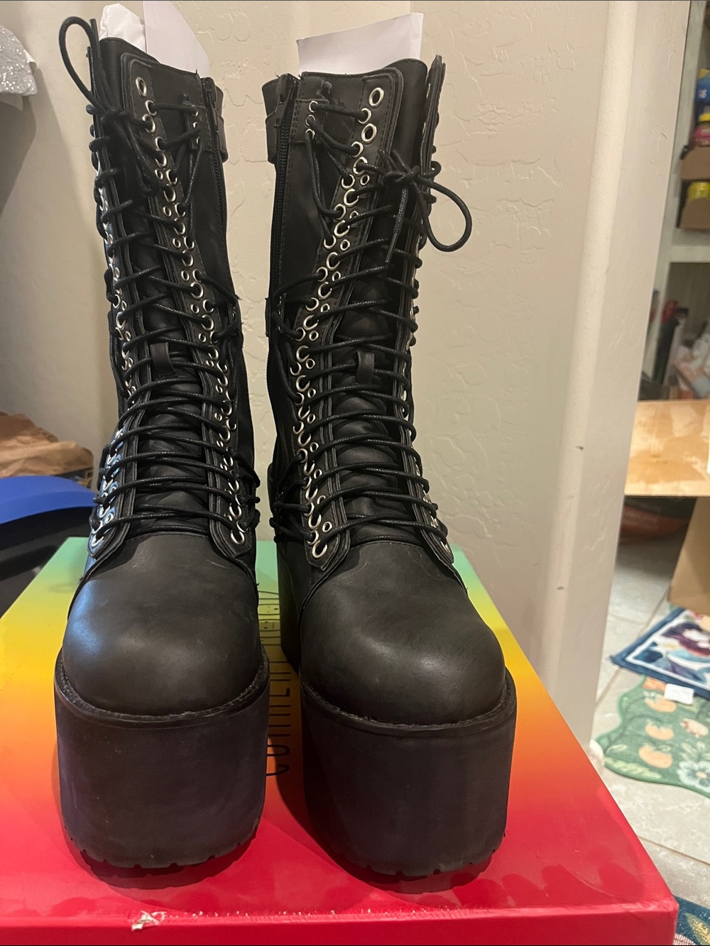 Current Mood Strait Laced Leather platform boots